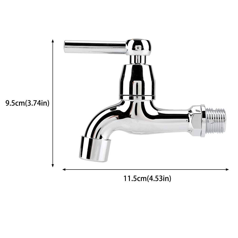 Washing Machine Faucet Sink Wall Mounted Single Handle Water Tap for Laundry Room Bathroom Utility Room Standard Hose — view 8