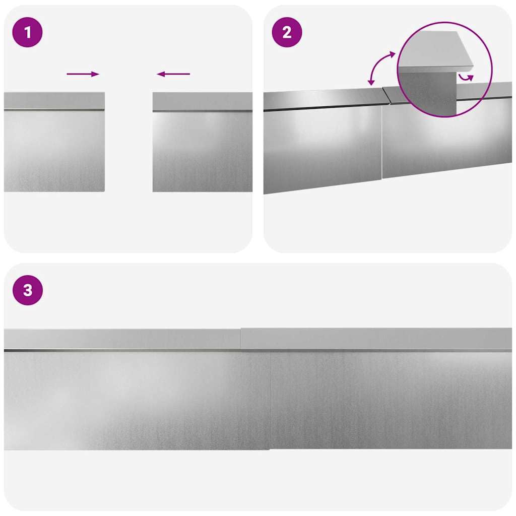 Genérico Cercas para Caracoles 8 pcs Plateado Acero Galvanizado,Bricolaje,Vallas de jardín,Ribetes y Bordes para jardín,Plata,874880