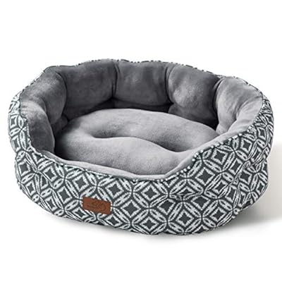 Bedsure 20 inch Small Dog Bed & Cat Bed, Round Pet Beds for Indoor Cats or Small Dogs, Round Machine Washable Super Soft & Plush Flannel Pet Supplies, Slip-Resistant Oxford Bottom,Coin Print Grey…