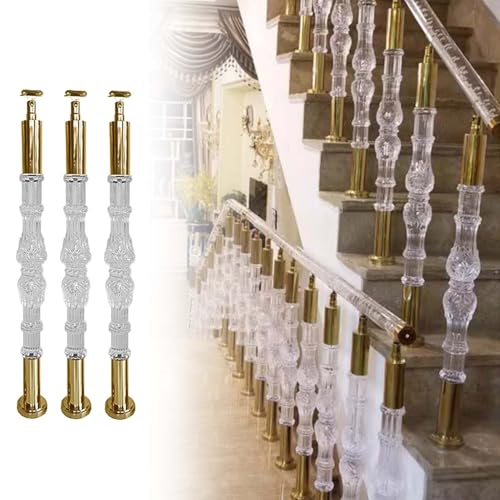 Poteau de rampe d'escalier transparent en acrylique pour illuminer une cage d'escalier sombre