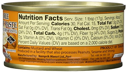 Yellow Curry (Kang Karee) Paste Thai Maesri 4 Oz. #TOP1