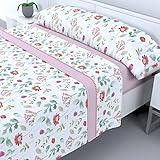 Juego de sábanas de sedalina en estampado de flores en color rosa. Incluye sábana bajera, sábana encimera y almohada. Tiene una textura mullida, sedosa y cálida.