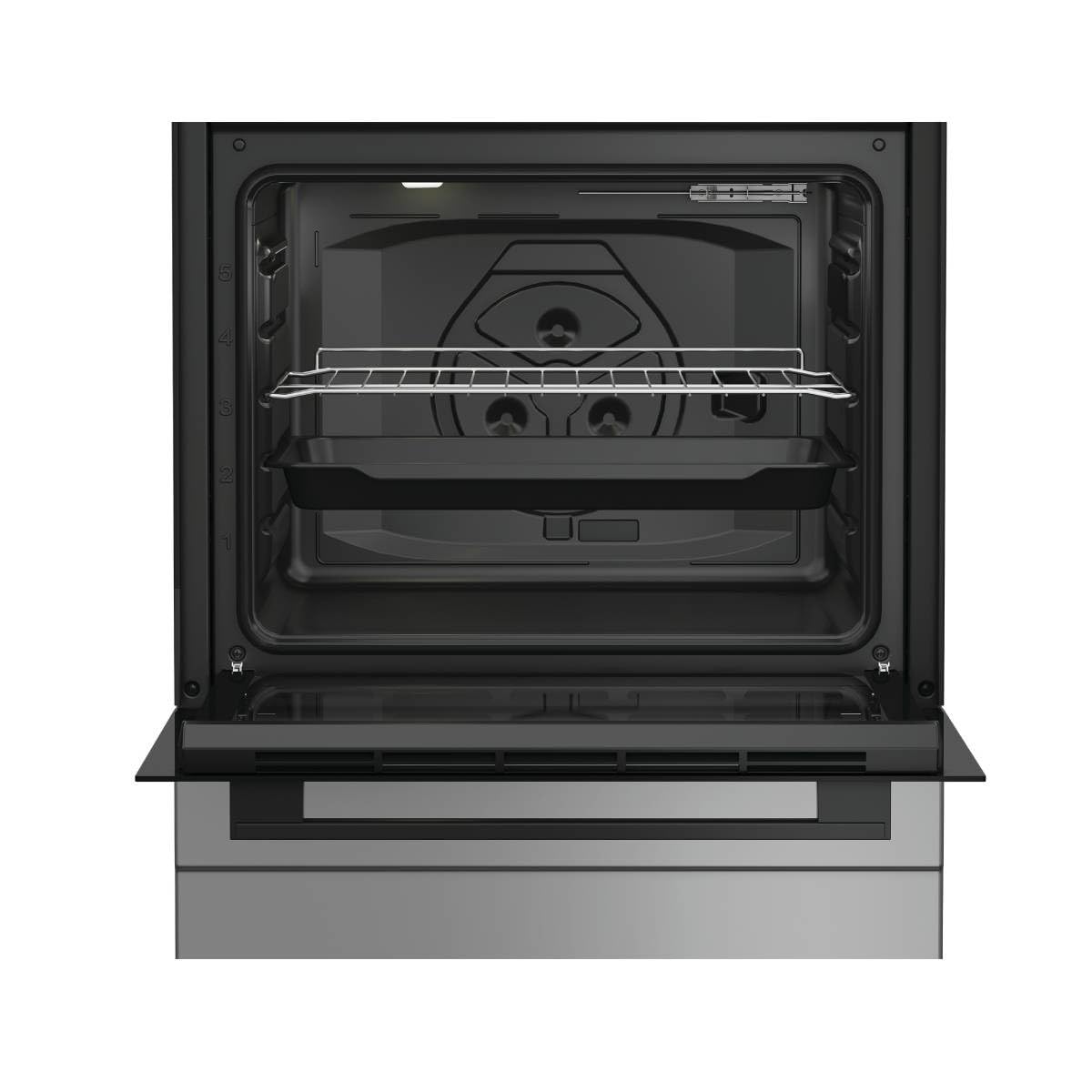 Indesit I6G3PMS Cucina A Gas, 60 Cm, 4 Fuochi, Forno Elettrico Con Grill, 73 Litri, Click&Clean, Steam&Clean, Timer, Colore Acciaio Inox, Classe Energetica A