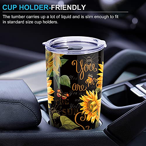 NymphFable 20oz Girasol Taza Termo Cafe para Llevar Taza Termica Acero Inoxidable Taza Personalizada - Imagen 7
