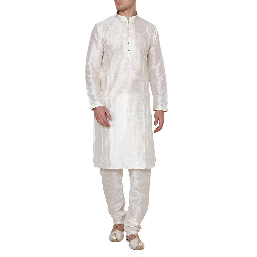 Kurta pijama Royal Kurta de mezcla de seda con acabados pintuck de lujo
