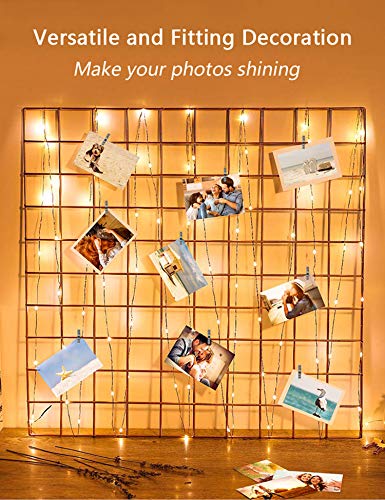 LECLSTAR 50 LED Photo Clips String Lights, 17ft with Remote - 8 Modes Fairy Lights to Clip on Pictures, Photos, Cards