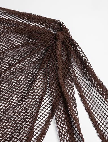 Image of ZAFUL Sarong Coverups for Women Beach Vacation Fishnet See Thru Tie Side Bathing Suit Cover Up Mini Skirt