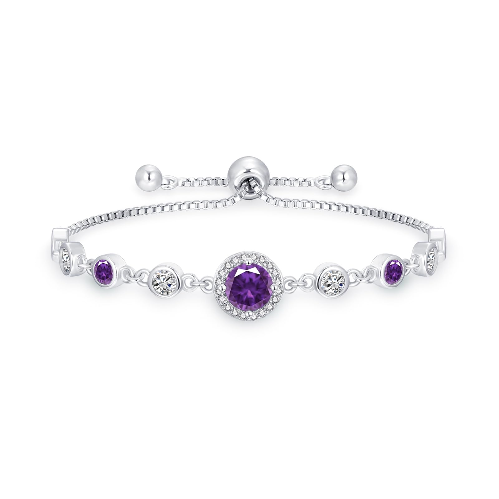 Loutade Armband Damen Silber Infinity Armband mit Cubic Zirkonia, 12-25cm Verstellbar Armkette, Unendlichkeit Zirkonia Armkette Geschenke für Frauen Freundin, Geschenk für Weihnachten Muttertag