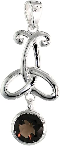 Colgante de plata de ley con diseño de triquetra celta de triquetra con nudo de trinidad impecable, 1.5in de largo