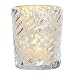 Luna Bazaar Vintage Mercury Glass Candle Holder (3-Inch, Swirl Design, Silver) - For Use with Tea Lights - For Home Decor, Parties, and Wedding Decorations