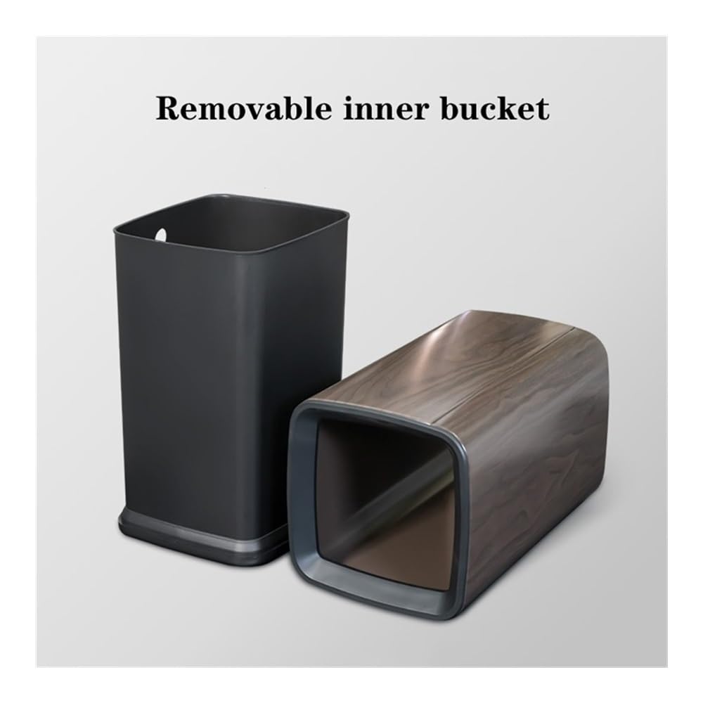 Waste Paper Basket otwarty metalowy kosz na śmieci z wyjmowanym koszem na śmieci, kwadratowy kosz na śmieci o pojemności 3,1 l, do użytku komercyjnego w salonie, biurze lub hotelu (kolor szampański