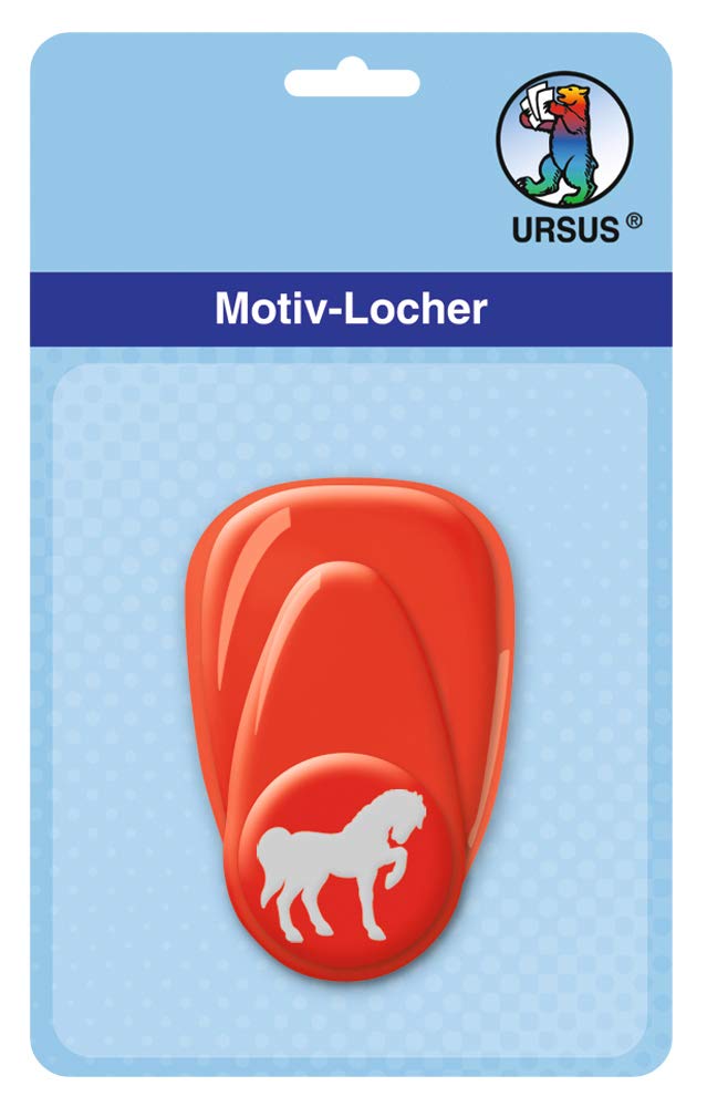 Ursus 19470021 Motif Punch with Lever, Small, Horse, Approx. 16 mm, red, keine
