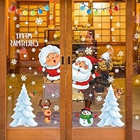 Autocollants De Noël Pour Vitres - Père Noël 3D, Déco Festive Pour Fenêtre, Frigo, Porte | Faciles à Poser Et Retirer Sans Traces