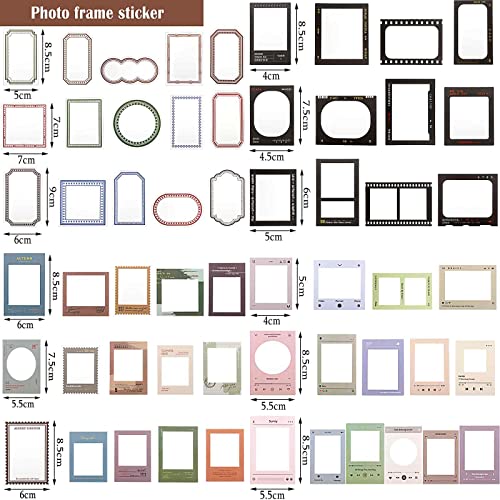 135 Pieces Diy Pet Decorative Stickers 4 Set Assorted Frame Scrapbooking Stickers 2 Set Frame Scrapbooking Paper Diy Craft Bullet Diaries Scrapbooking Planner Journal Notebook #TOP1