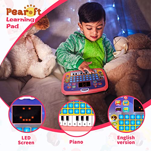 Pearoft Tablet For Toddlers Age 1, Education Tablet Toddler Learning Toys For 1-3 Kids Toy For Babies 18 Month+ Girl Gifts Age 1 2 3 Educational Toy For Preschool Boys Girls (Pink) #TOP3