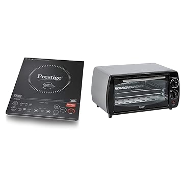 Prestige Induction Cooktop PIC 6.1 V5 + Prestige POTG 9 PC 800-Watt Oven Toaster Grill (Grey)