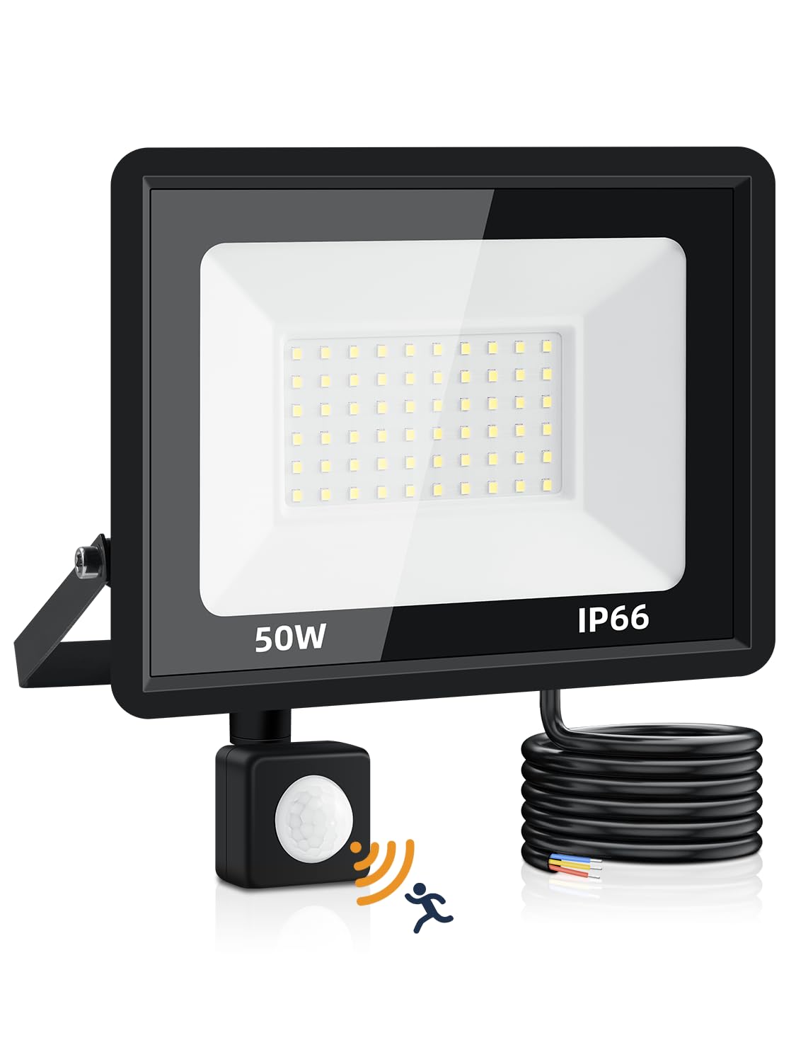 Faretto LED 50W, Faretti LED da Esterno 5000LM 6500K Bianco Freddo, Fari Led da Esterno Impermeabile IP66 per Giardino Cortile Garage Pareti