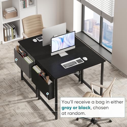 Image of OLIXIS Small Computer Desk, 31 Inch Gaming Desks for Home Office | Writing Study Craft Work Table, Computer Workstation for Bedroom Small Spaces with Storage Bag, Black