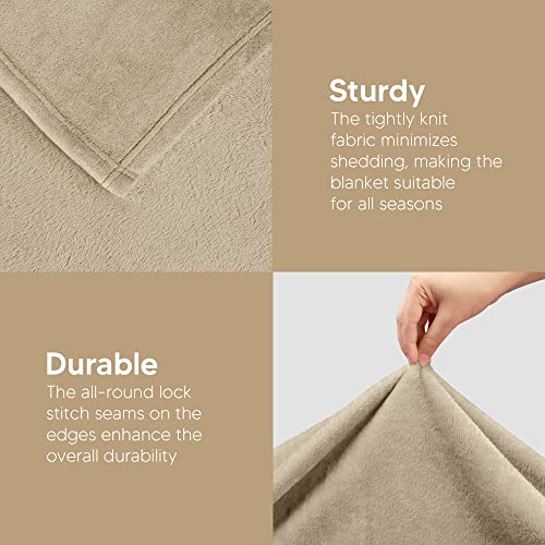 Utopia Bedding Fleece Blanket Throw Size Camel Lightweight Fuzzy Soft Anti-Static Microfiber Bed Blanket (60X50 Inches) #TOP4
