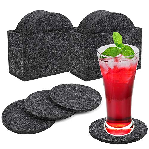 Facile da riporre: il set di sottobicchieri in feltro viene fornito con 2 scatole di immagazzinaggio per riporlo facilmente, non è necessario riordinare costantemente una pila di sottobicchieri dopo l'uso, con il semplice ed elegante supporto in feltro questi sottobicchieri sembrano altrettanto eleganti conservati come fanno in uso! Aggiunta perfetta a qualsiasi bar di casa, cucina, ristorante, veranda, patio o altre stanze.
