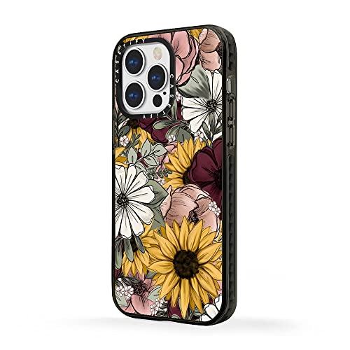 Casetify Impact Case For Iphone 13 Pro - Floral Mix By Kt's Canvases - Clear Black #TOP1