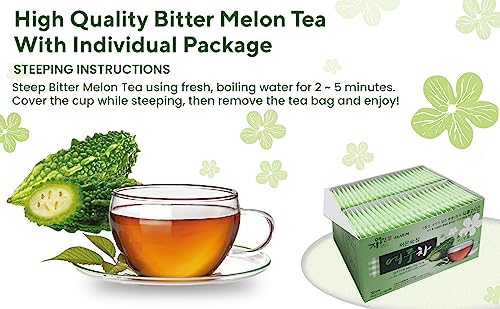 Bitter Melon Tea_50 Tea Bags_100% Natural No Addictive Low Temperature Aged Momordica Charantia Gohyah Tea_Product Of Korea #TOP5