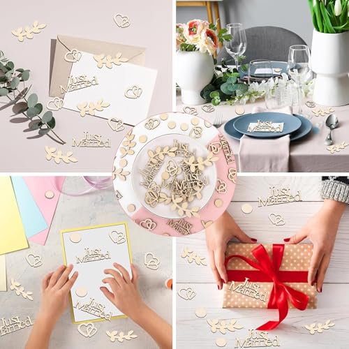 Confettis en bois en forme de cœur pour table d'anniversaire bohème - 2