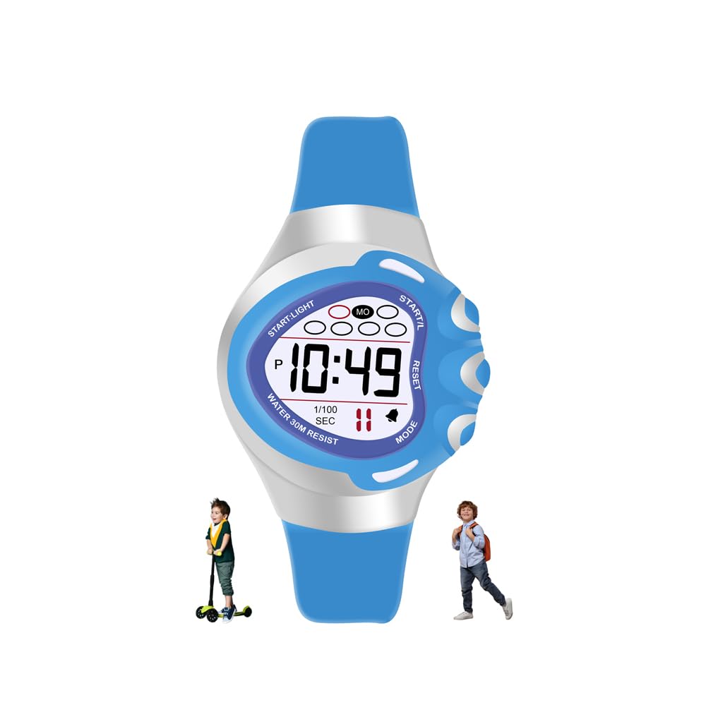 SPIKY Blue Unique Round Heart Shape Stylish Multi Functional Sports Digital Wrist Silicone Watch With 30M Water Resistant For Boys & Girls Of Age 3-16 Years (B0CSKH2CWN) Amazon Price History, Amazon Price Tracker