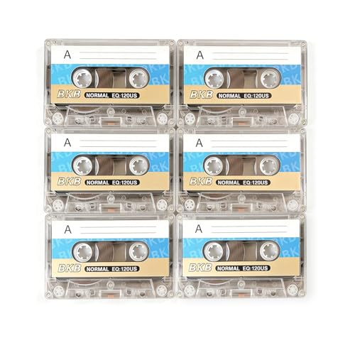 6PCS Blank Cassette Tapes Professional Recording Time Cd 60min Audio Recording Tapes for Car Stereo & Portable Players