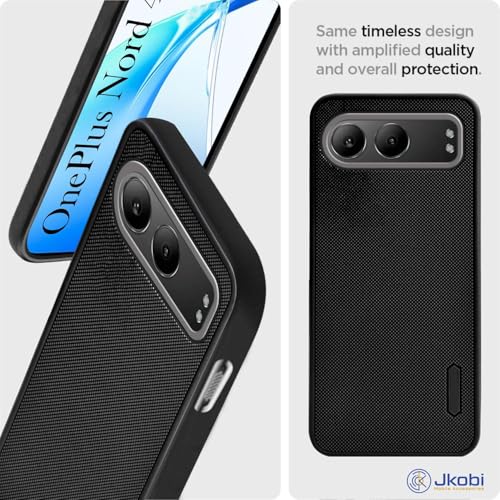 Image of Jkobi Back Cover Case for Oneplus Nord 4 (Textured Grip Design | Camera Protection | Slim and Light Weight | Soft Touch and Feel | Black)