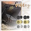 Flongo 3 Pairs Men's Viking Earrings: Norse Viking Runes Stud Earrings Punk Hypoallergenic Stainless Steel Earrings Set Flatback Earrings Jewelry Gift for Men Women #3
