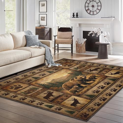 Tapete rectangular 3'x5' resistente a manchas lavable