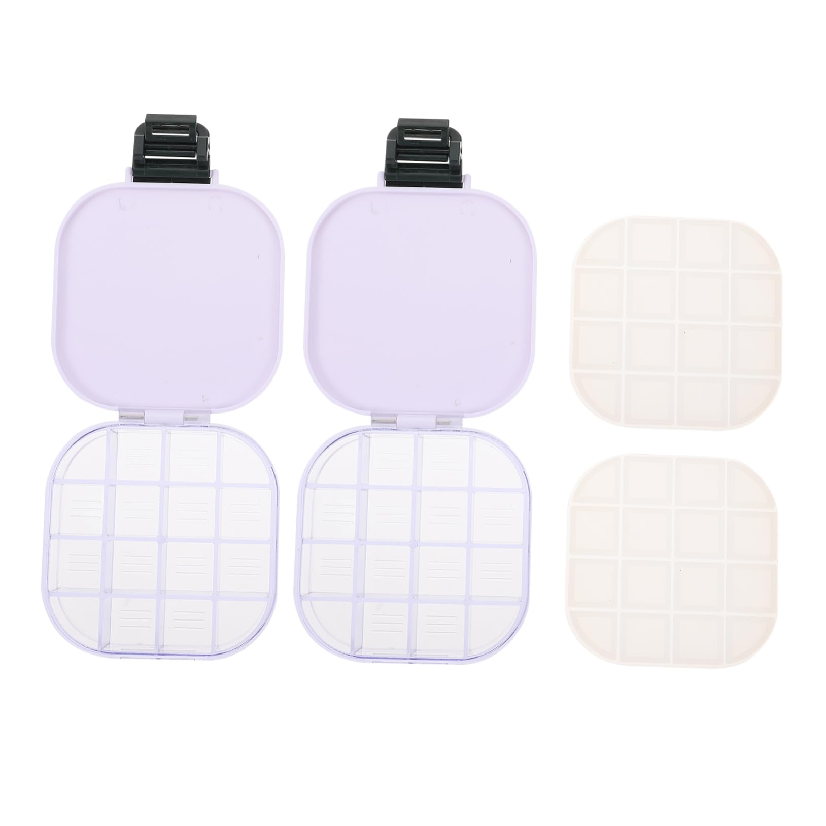 Housoutil 2 Series Caja De Pigmentos De Agua con Bandeja De De Color De Rejillas Estuche Práctico para Pintores Y Accesorios De Pintura Color 2 Piezas*2