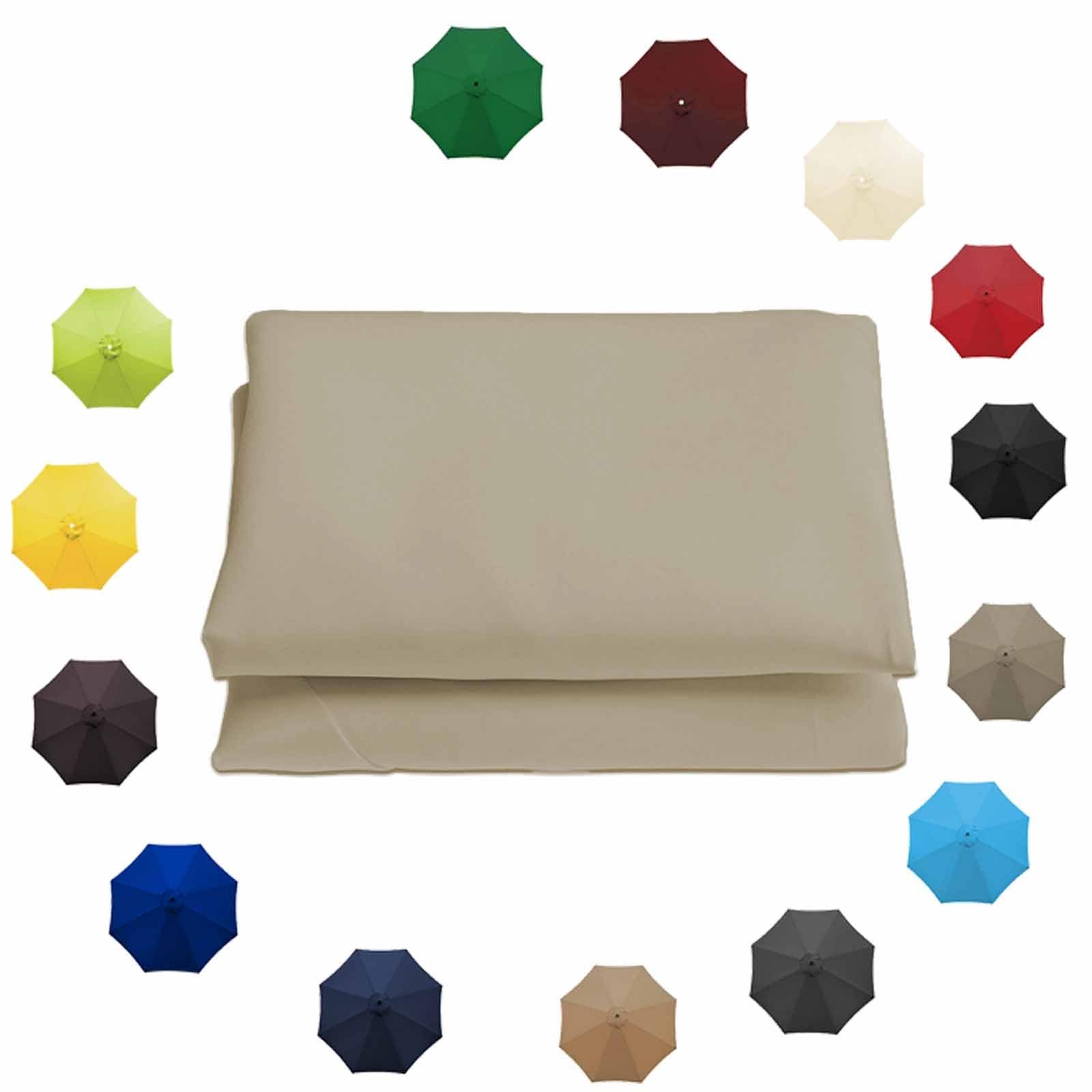 Waterproof Replacement Umbrella Fabric, Parasol Replacement Canopy 8.8Ft 9.8Ft 6 Ribs 8 Ribs Umbrella Replacement Cloth UV50+ Patio Replacement Parasol Cover(Top Color,6 Ribs-300cm(9.8ft))