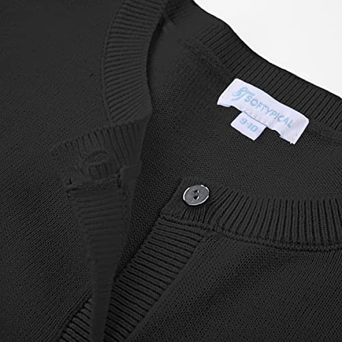 Girls’ Cardigan Sweaters Long Sleeve School Uniforms Kids Casual Open Front Button Down Knit Jackets Tops,Black，9-10Years #TOP7