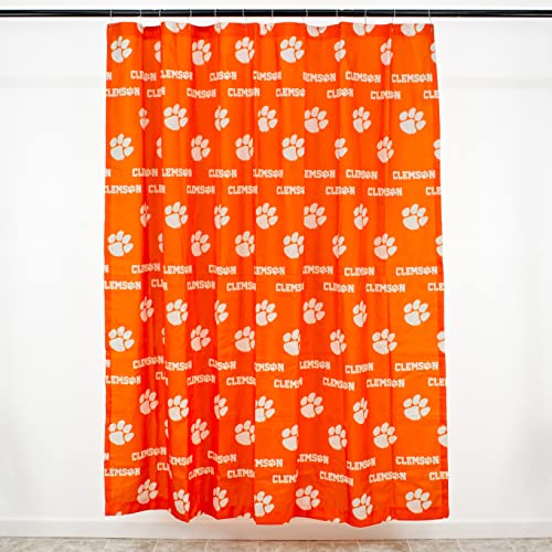 Image of Everything Comfy Clemson Tigers Bright and Colorful Shower Curtain Cover 70 inch x 72 inch