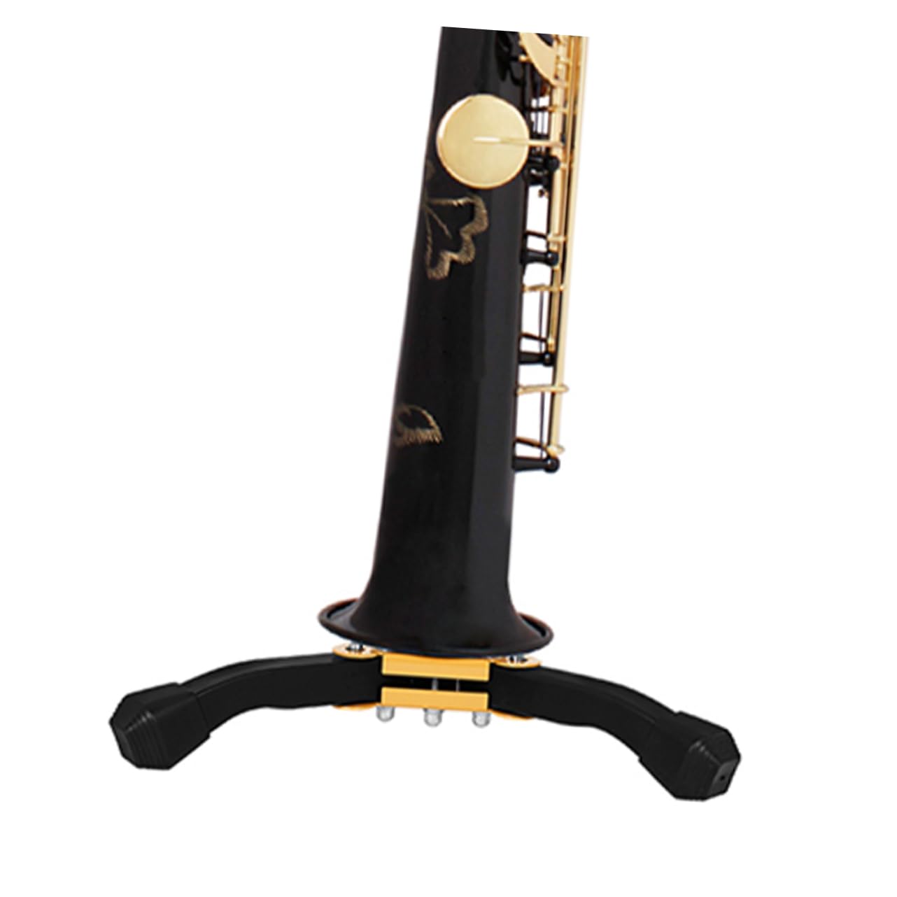 ibasenice Support Pliable en Métal Noir pour Saxophone et Flûte Structure Triangulaire Stable et Fondation Solide pour Musiciens Débutants et Professionnels