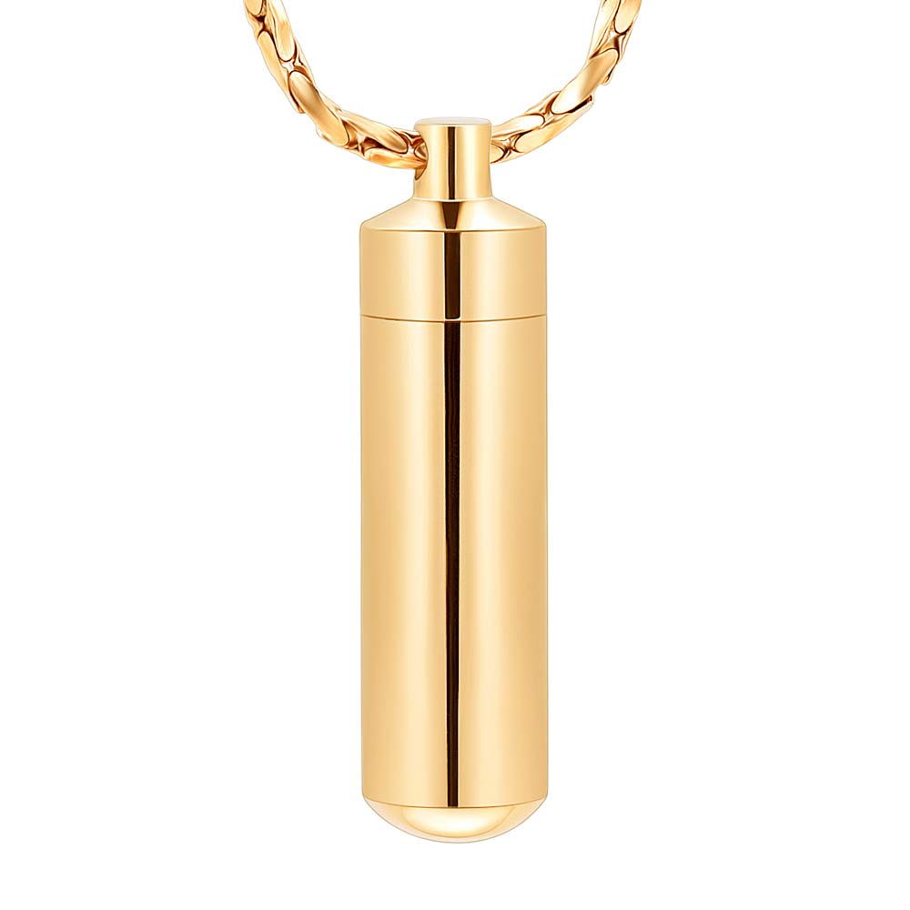 ImrsanlCremation Jewelry for Ashes Pendant Urn Necklace Cylinder with Glass Vial Keepsake Ashes Memorial Jewelry