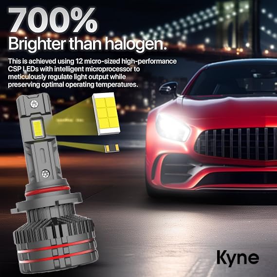 KYNE 300W High Power Premium LED Headlights Bulb – H19/H4 6000K Cool White, 30,000 Lumens Ultra-Bright, IP65 Waterproof with 2 YEAR WARRANTY (2 Year Warranty, H19/H4) - Image 5 thumbnail