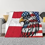 America and Austria Austrians Eagle Flag Throw Blanket - Soft Anti-Pilling Flannel, Lightweight & Warm, All Season Cozy Blanket for Couch Bed Office Travel Gift for Family 40