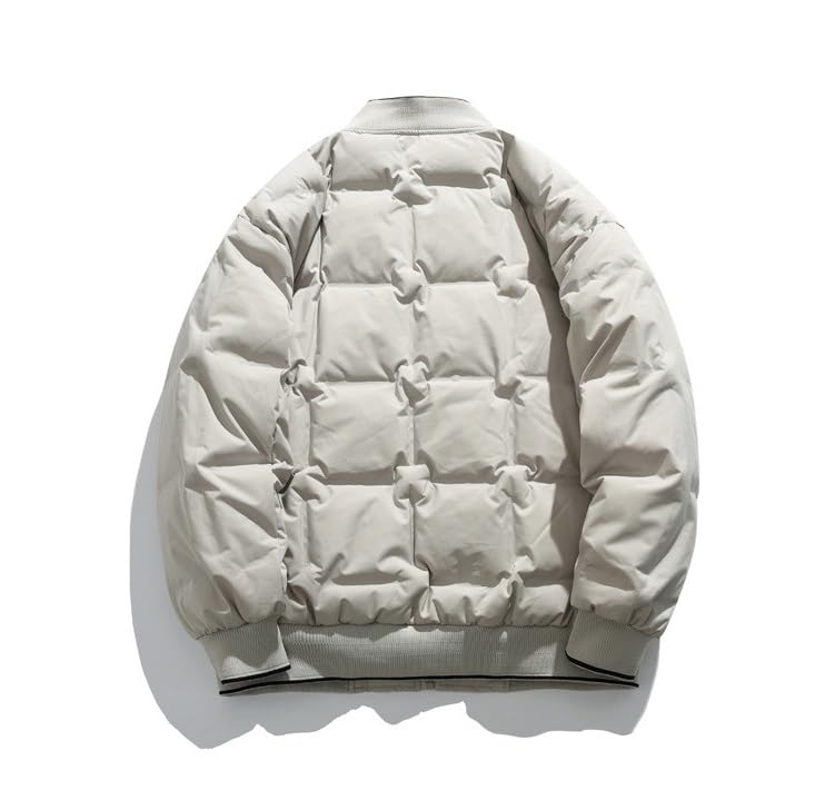 Men's American Workwear Bomber Jacket Winter Thickened Loose Fit Puffer Coat Fashionable Casual Trendy Outdoor Warm Parka - Image 3