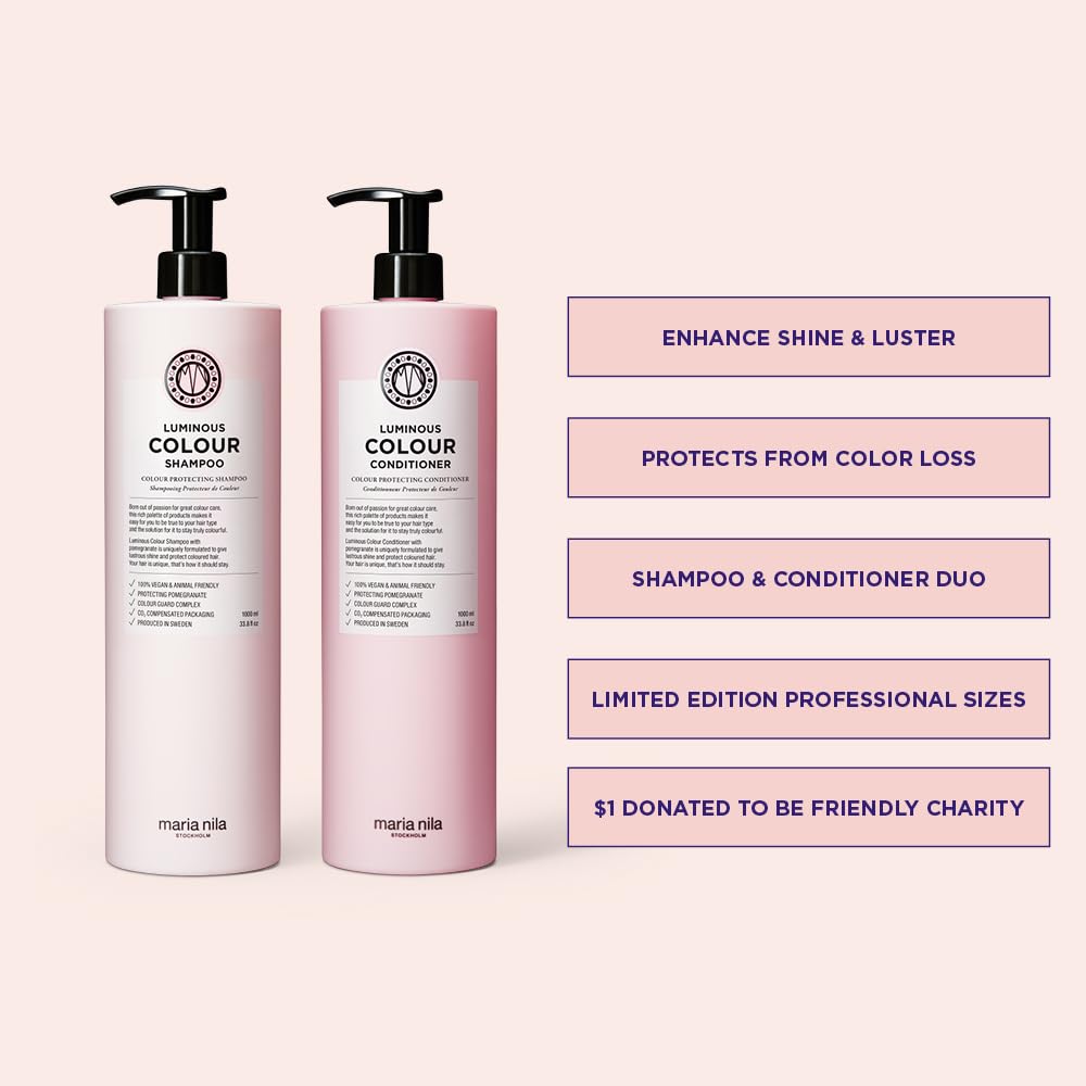 Maria Nila Luminous Colour, Coffret shampoing et après-shampoing, 2x500 ml | Maria Nila Luminous Colour, Coffret shampoing et après-shampoing, 2x500 ml