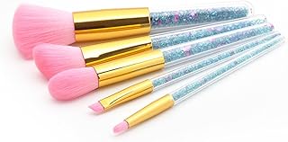 5 brochas de maquillaje con mango transparent...