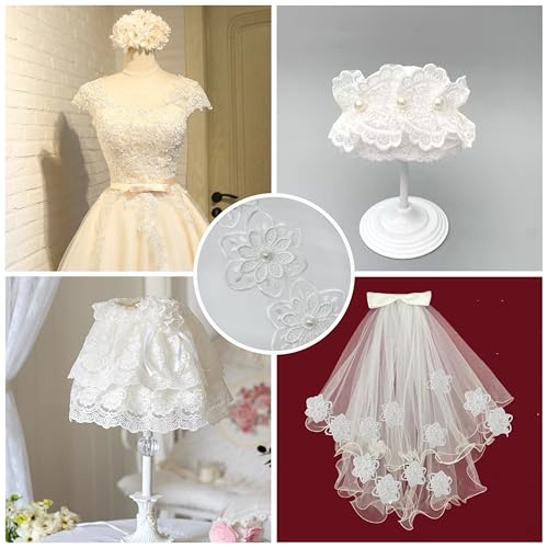 Simpless NO 3Yards Flower Lace Pearl Trim,Embroidered Sewing Lace Applique thumb #5