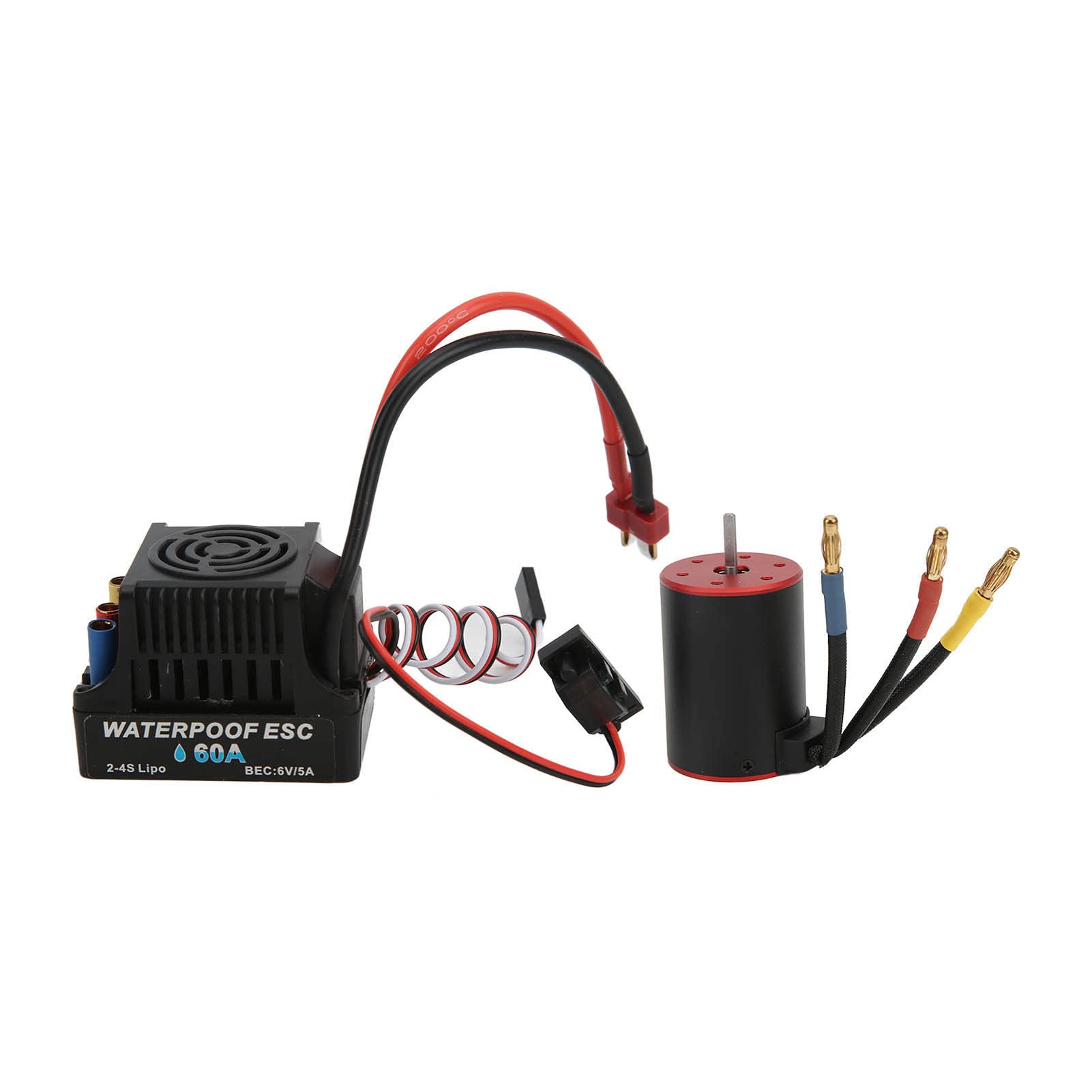 RC 3650 2300KV Zestaw silnika bezszczotkowego, 60A ESC dla aktualizacji samochodu 110/ RC, silnik bezszczotkowy z radiatorem i uzwojeniem miedzianym, zrównoważony wirnik