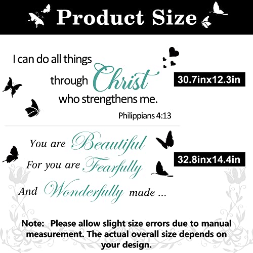 Large Bible Verse Wall Decals Christian Scripture Vinyl Wall Art Stickers God Inspirational Quotes Wall Decal Motivational Jesus Sayings Religious Wall Decor For Family Home Bedroom Living Room Church #TOP2