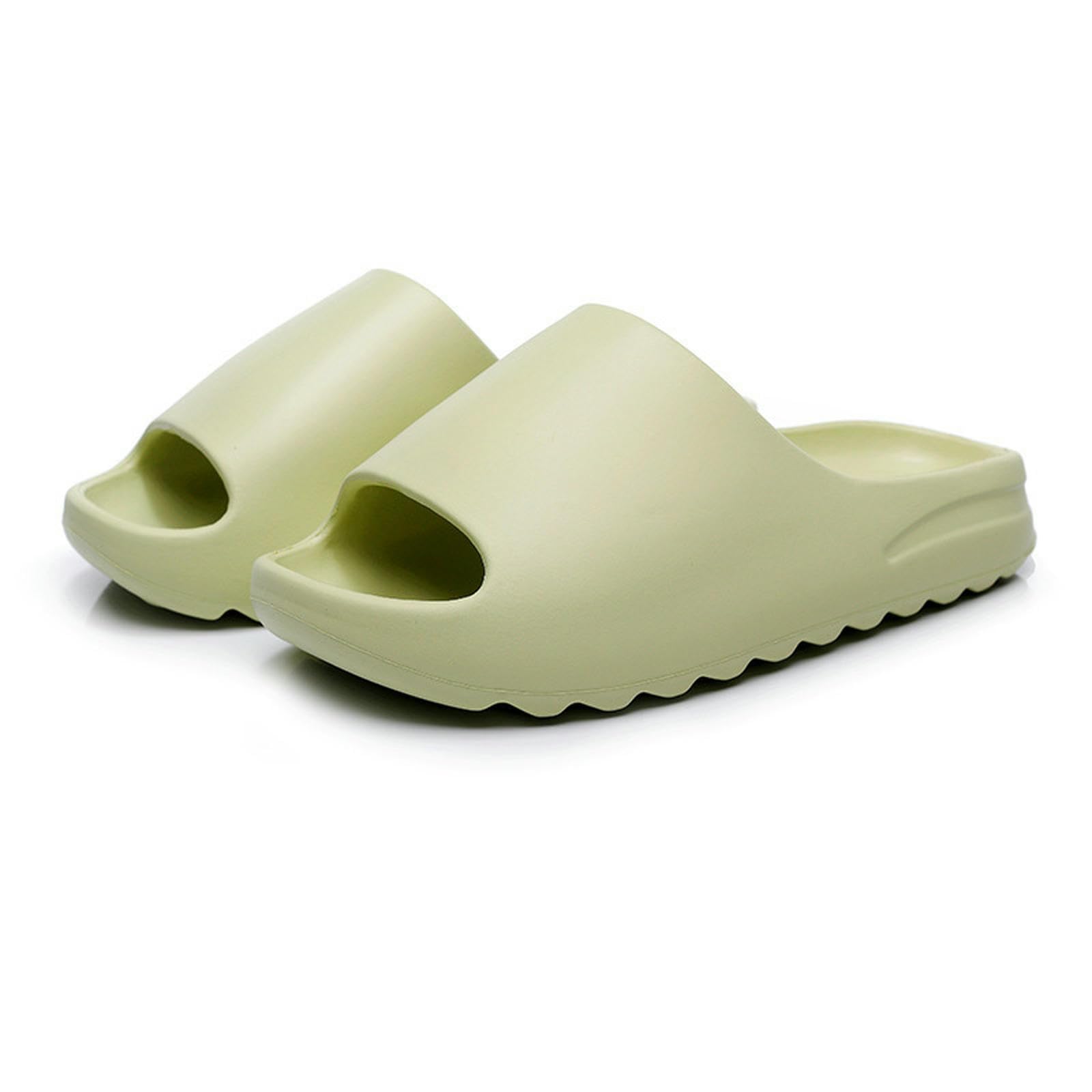 Gyios Summer Slippers Unisex Eva Soft Recovery Slides,thick Sole Open Toe Mens Pillow Slides Shower Shoes Outdoor&indoor House Slippers-green-42-43