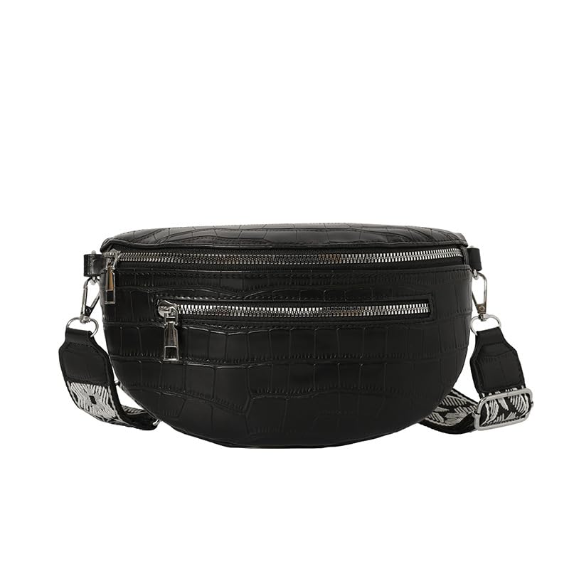 Image of Leather Chest Bag for Women, Crossbody Belt Bag Fanny Pack Purse Fashionable Waist Bags Handbag for Everyday Use Trip Walking Hiking