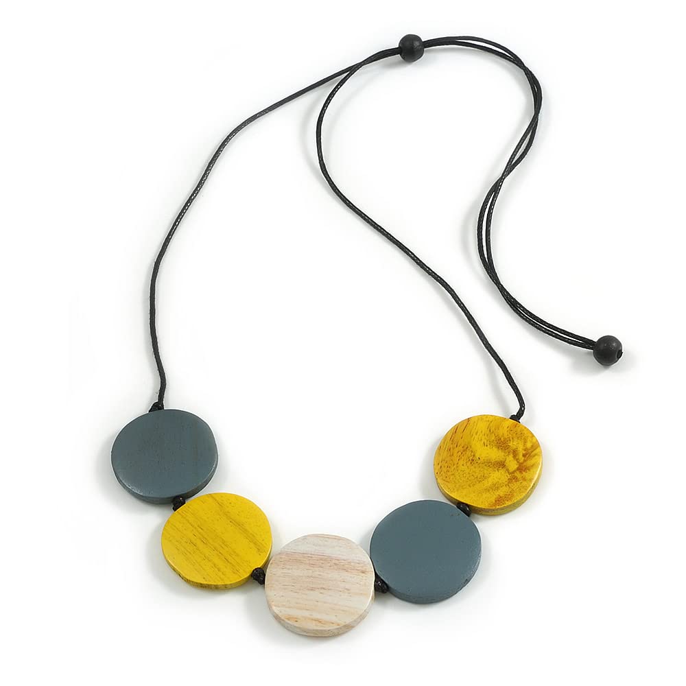 COLLANA in maglia tubolare con Rosa e perline.BIANCO/NERO.Maglia ed