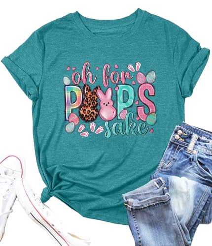 Image of LAZYCHILD Women Easter Teacher Shirts: Funny Treat All with Kindness T-Shirt Bunny Rabbit Tee Tops